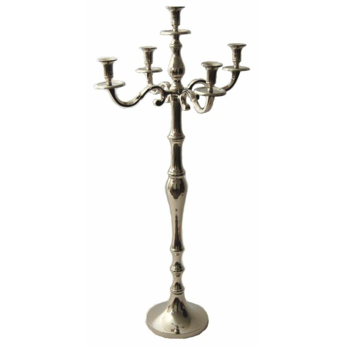 CANDELABRO 5 FIAMME H100CM ALLUMINIO